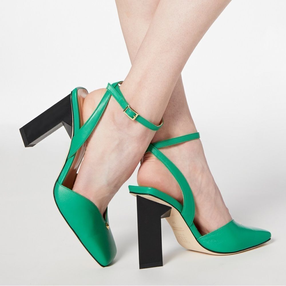NIB Tianna Barnes HOPE ANKLE STRAP HIGH HEELS IN GREEN SZ 39